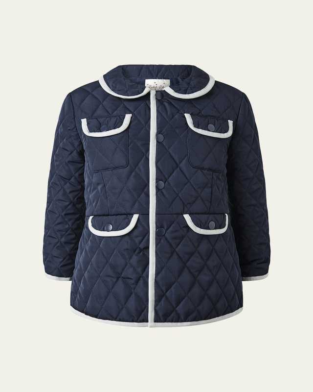 Girl's Two-Tone Quilted Jacket, Size 2-10